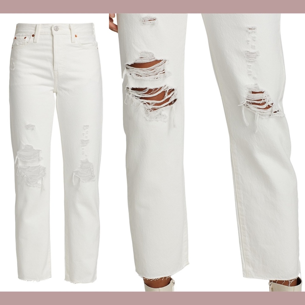 NEW Levi's‎ Wedgie Straight Leg Cropped Jeans in Cloud Bank [ SZ 27  ] - Picture 3 of 12